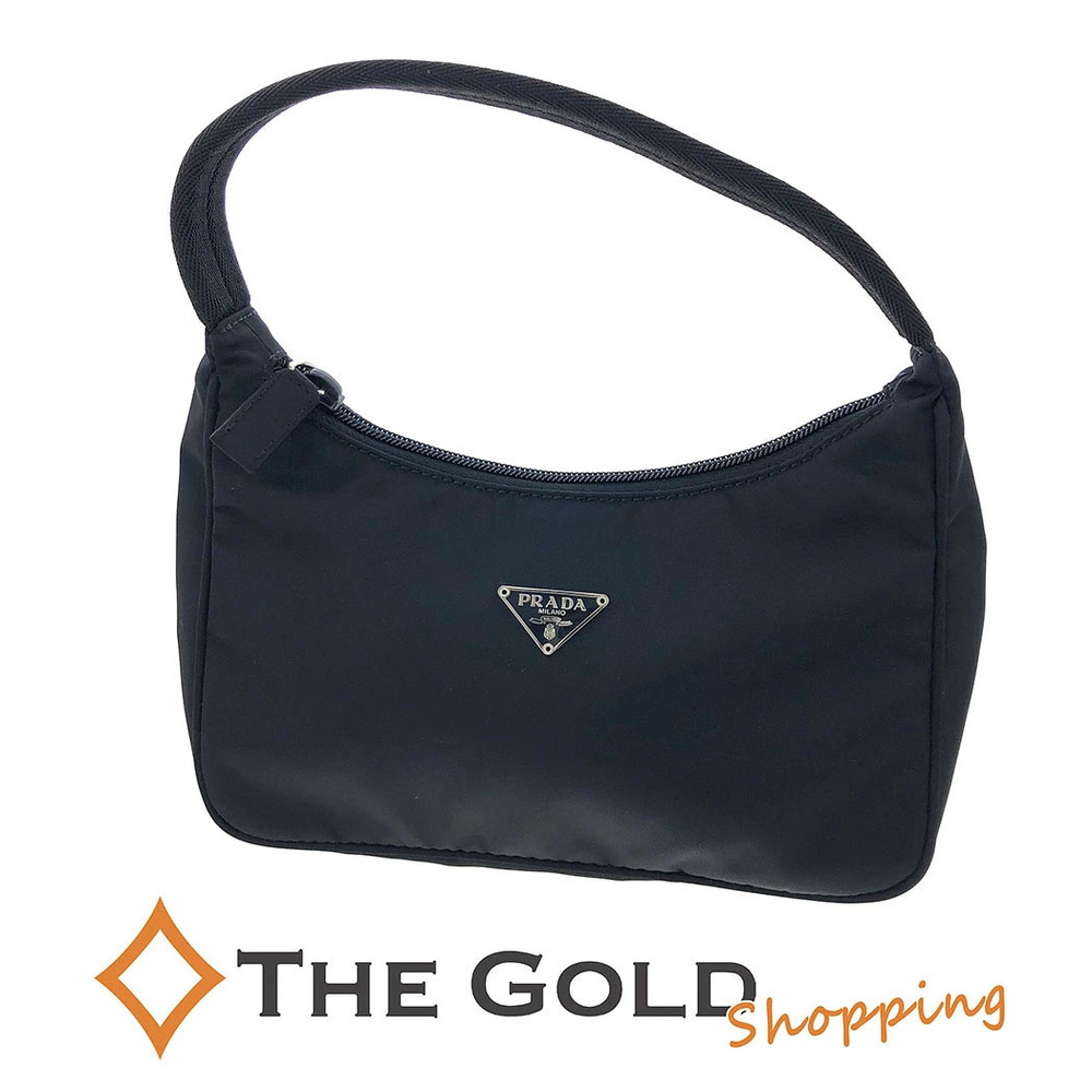 Prada Accessory Pouch Tessuto Sport Hobo Shoulder Bag Black